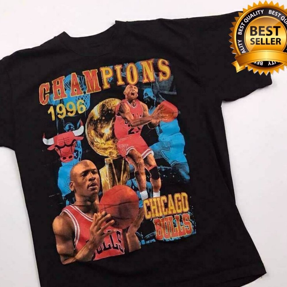 Vintage Michael Jordan Caricature Black T-Shirt NBA Chicago Bulls Michael Jordan